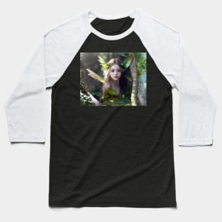 Forest Fairy Portrait Baseball T-Shirt